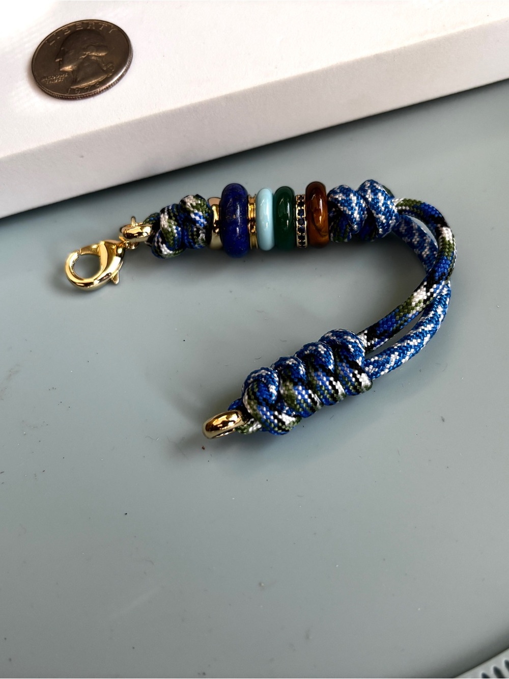 ROXANNE ASSOULIN The Super Size Happy Cord Bracelet denim & black firm price - Picture 7 of 9